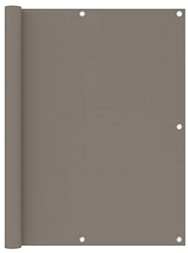 vidaXL Ecran de Balcon Brise-Vue Brise-Vent de Jardin Ecran de Protection Ecran d'Intimité Confidentialité Extérieur Taupe 120x600 cm Tissu Oxford