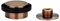 EVI Herrajes | Butée De Porte Adhésive | 45 x 20 mm | Base filetée | Caoutchouc Noir | Laiton | Finition Cuir Vieilli | Outils, Vis + Cheville De Fixation Compris | Mod. I-203/35X19-DUAL-CU
