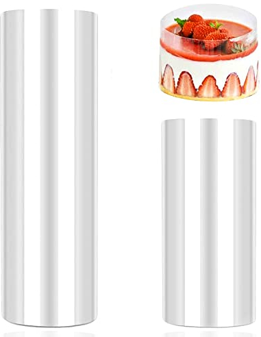 Cake Collars, Transparent Acetate Roll, for Cake Making and Decoration, 15cm x 10m/10cm x 10m, 2 Pcs