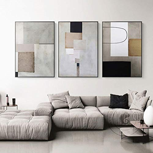 Moderne geometrische abstrakte Gemälde Industrial Style Poster Print Leinwand Wandkunst Bilder für Wohnzimmer Wohnkultur 50x70cmx3pcs rahmenlos