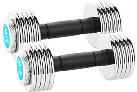 MINGYAN Fitness-Hanteln Stahl verzinkt Verstellbare Hanteln Verstellbare Hanteln Set for Frauen und Männer, 1pack / 1 Paar Gewicht Hanteln (Color : Silver, Größe : 5kg x 2)