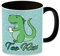Tee Rex Kaffeebecher Schwarz mit Dinosaurier mit Tasse Motiv