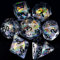 Haxtec Clear DND Dice Set 7PCS Filled Resin Polyhedral D&D Dice W/Iridescent Rainbow Mylar Inclusion for Roleplaying Games Dungeons and Dragons Gift