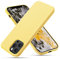 CALOOP Slim-Fit for iPhone 12 Pro Max Case,Skin Soft Liquid Silicone,Sturdy Shockproof Hard Frame Cover with Anti-Scratch Microfiber Lining,Robust Full Protection for Screen(Lemon Yellow)