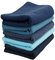 Baumwoll - Bündchenstoff Bündchen SET Pakete Schlauchware Blautöne - 5 x 50 cm x 35/70 cm