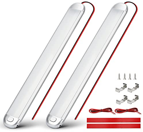 SUPAREE LED Lichtleiste 12v für Wohnmobile LED Wohnmobil Beleuchtung 12v mit Schalter Wohnmobil LED Innenbeleuchtung 12V 6000K Weiß für Auto Van RV Wohnmobil Boot Camper Traktor(2Pcs)