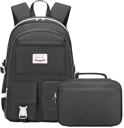 DUPHLAGT Daisy Kinder-Rucksack, rein-schwarz, Large, Reiserucksäcke