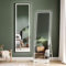 Dripex LED Full Length Floor Standing Mirror, 150x40CM Wall Mounted Mirror with Dimming & 3 Color Lighting for Bedroom (White Frame)