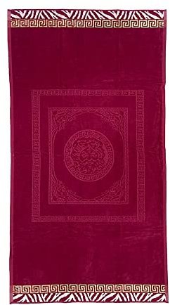 Strandtuch Pompeji Blau Griechisch Gold Frottee 100% Baumwolle Handtuch 90 x 160 cm Beach Towel (Bordeaux)