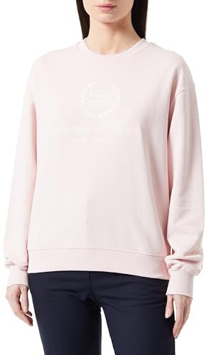 Tommy Hilfiger Femme Sweat Sans Capuche, Rose (Whimsy Pink), XL