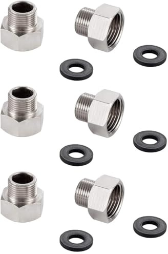 Ibergrif M91501 UK Compression Adaptors Connector from G3/8 Inch to G1/2 Inch, Metal, Chrome, 1 Pair (Pack of 3)