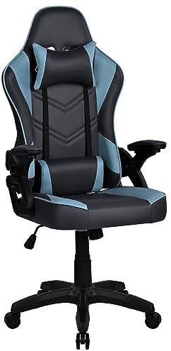Silla Gamer o Gaming Profesional, Ergonómica, Tela Transpirable y Antimanchas, Reposabrazos, reposacabezas, cojín lumbar. Adultos, niños. Altura Regulable y Respaldo reclinable. Ordenador - oficina.