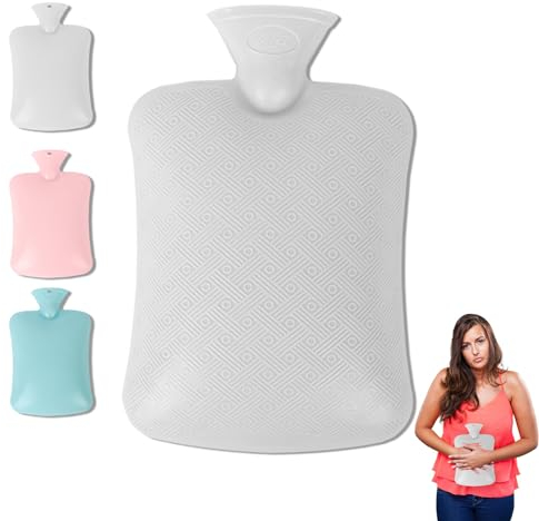 Lollanda Wärmflasche mit Bezug 2 Liter, Bettflasche für Eerwachsene, Wärmflasche Personalisiert für Schmerzlinderung, Arthritis, Periods, Sportverletzungen Schulter Beine Taille Warm (Grau)