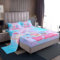 Süßes Boba Milchtea-Bettwäsche-Set für Doppelbett, lila-blau, Ombré-Fischschuppen-Bettwäsche-Set für Kinder, Teenager, Cartoon-Herz-Bettwäsche-Set mit 1 Bettlaken und 1 Spannbetttuch mit 1 Kissenbezug