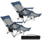 eSituro Faltstuhl Klappstuhl Campingstuhl klappbar, 2er Set, bis 150 kg, Angelstuhl Anglersessel faltbar, Campingliege mit Getränkehalter & Tragetasche,Blau
