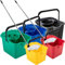 Mop & Bucket Set In Red, Blue, Green, Yellow or Metallic For Cleaning Floors & Tiled Surfaces 12L Bucket Capacity With Pouring Lip & Cotton Mop (Yellow - Mop & Bucket, 1 Set)