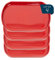 ESPRIT DE CUISINE - Lot de 4 Assiettes Oblongues En Céramique - Design Élégant - Résistant Aux Rayures - Solide Et Durable - Facile À Nettoyer - Made In France - 21 cm - Rouge Moucheté