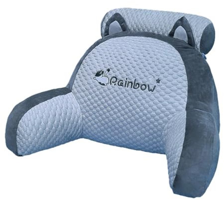 Almohadas de espalda para sentarse en la cama, almohada suave con brazos, almohada lumbar para ver la televisión, leer, trabajar en la computadora portátil y sentarse en la cama,
