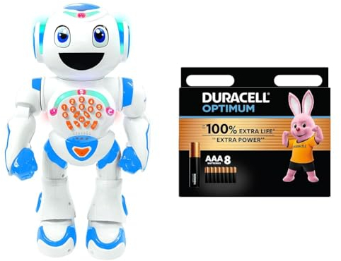 Lexibook Powerman Star Roboterfernsteuerung STEM Programm für Krebse 4+ -ROB85PT + Duracell Optimum Batterien AAA, 8 Stück, bis zu 100% Extra Power oder zusätzliche Leistung