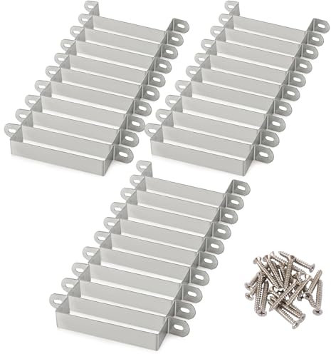 LDXDRU 30 Pack Fence Panel Bracket, Fits 4 x 4 Inch Posts Fence Post Brackets, Metal Anti Rattle Post Clips for Concrete or Wooden Posts