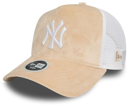 New Era Trucker Damen Cap - Velour New York Yankees beige