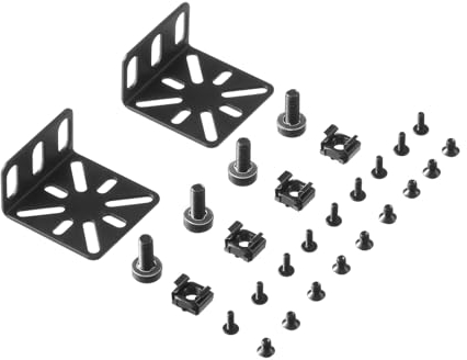 PhyinLan Rack-Montage-Kit für 17,3-Zoll-Switches, einstellbare Rack-Ohren für Buffalo Tech, Cisco, NETGEAR, Dell, D-Link, Linksys und TRENDnet-Produkte, Einstellbarer Lochabstand 13-35 mm