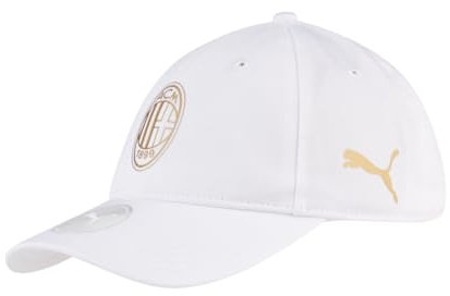 AC Milan Cappello con Visiera, Cappellino Estivo Classico con Logo Ufficiale, Cappellino Uomo o Donna, Unisex, Regolabile, Bianco/Oro