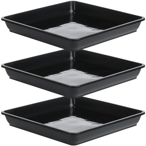 Soucoupes carrées Pot Pot 3PCS Plastique Plateau carré Plante 18 cm Plateau d'eau de Plante pour Les Fleurs de bonsaï.