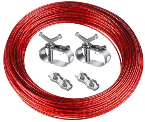 Drahtspannseil für Poolplanen,2 mm Länge 40 m Spannschloss für Seil Poolabdeckung,Drahtseil Spanner mit Stahlseil Draht spannseil Pool,Spannseil Spanndrahtseil für Befestigung Poolabdeckung