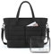 BAGSMART Puffer Reisetasche Groß 38l Sporttasche Damen Mit Schuhfach, Weekender Damen kliniktasche Geburt Wasserabweisend HandgepäCk Tasche, Weiches Dickes StrapazierfäHiges Taslon, Schwarz
