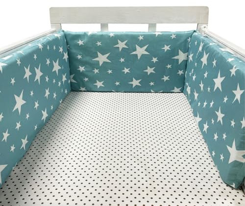 Aocase Babybett Umrandungen, Bettumrandung Babybett Atmungsaktiv, Baby Bettumrandung Nestchen Babybett Umrandung, Babybett Atmungsaktiver Kollisionsschutz, Gitterbett Umrandung,No21,180cm