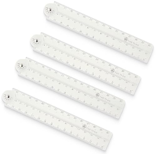 KOLZEMV 4 PCS Regla de 30 cm para niños, regla escolar flexible, regla de escuela primaria, transparente, regla geométrica, para escolares u oficina, regla recta plegable, transparente y flexible