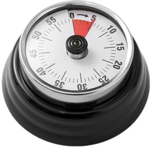 Tissting Visueller Timer, 60-Minuten Countdown Timer, Eieruhr Mechanisch mit Magnetfuß Manueller Countdown für Kinder Studie Arbeit Kochen (Schwarz)