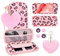 DLseego Tragetasche Kompatibel mit Switch Lite,Leopardenmuster und Herzmotiv Carry Case,Switch Lite Tasche mit Switch Lite Hülle,4 Joystick Caps und 1 Plüsch Herz Charme,Rosa