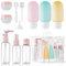 11 Pcs Flacon Voyage, Kit Voyage Accessoires 30/50/60/80 ML, Flacon Avion pour Remplir Les Articles De Toilette, Shampoing avec Distributeur à Pompe,Vaporisateur Transparent,Petit Pot De CrèMe