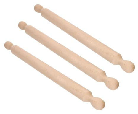 BuyStar Mattarello in Legno 50 cm per Cucina, Antiaderente - Rullo per Pasticceria, Pizzeria, Dolci, Crostate, Pizza, Torte, Biscotti, Frolla e Pasta fatta in Casa - Professionale (3 pz - 60 cm)