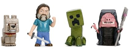 Jada Toys Minecraft Movie - Confezione da 4 personaggi da 2,5