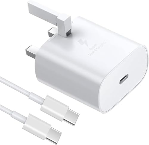 For Sony Xperia 10 VII XA2 Ultra XZ1 Xperia 1'1 VII' Xperia 5'10 Plus'10 VI'10 V Charger Plug [25W] Super Fast Charger Plug USB C Fast Charging Cable [1M] High Speed Adapter UK 3 Pin(WHITE)