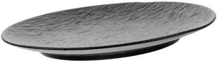OUNONA Ceramic Dinner Plate Matte Stoneware Dish Microwave Safe Plate for Steak Salad Modern Flat Dinnerware for Kitchen Restaurant Rock Black Design