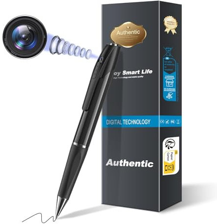 YESWE 1080P Spy Hidden Camera Pen No Wifi Indoor Home Office Security Camera Outdoor Mini Body Video Cameras Small Compact Secret Cameras monitor Nanny Camera Video or Picture Taking
