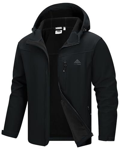 360TRAIL Softshelljacke Herren Wasserdicht Übergangsjacke Atmungsaktive Regenjacke Outdoorjacke Wanderjacke Funktionsjacke mit kapuze