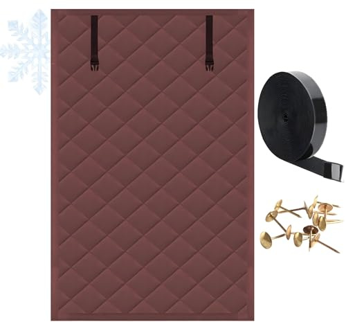 Thermoschutz-Set für Fenster, Thermofolie Fenster Gegen Kälte, 50/60/80/100/120/150/180/200cm Fensters Isolierung Winters, Thermo Cover Isolierfolie(braune,24x32in/60x80cm)