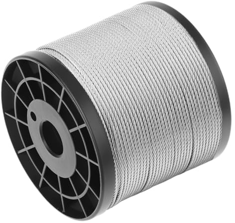 QWORK® Cavo acciaio da 2 mm x 100 m, Acciaio inox 304, Capacità di carico sicura di 50 kg, forza di rottura di 160 kg, Ultra antiruggine per uso interno/esterno