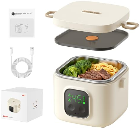 VVU&CCO 14000mAh Akku Kabellose Beheizte Lunchbox und 5 Temperaturstufen