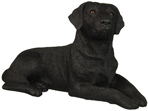 Sandicast Große Life Größe schwarz Labrador Retriever Skulptur, weiß, Original Size