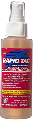 RAPID TAC Application fluid for Vinyl Wraps Decals Stickers 4oz Sprayer by RapidTac