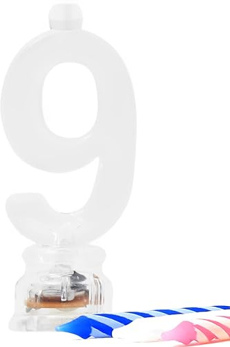 Unique Party 37539 - Colour Changing Flashing Number 9 Birthday Candle Holder with 4 Candles