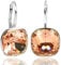 925 Ohrringe Marken Kristalle Silber Rosa Orange Rose Peach NOBEL SCHMUCK