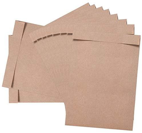 Logbuch-Verlag 100 Kraftpapier Tüten 16 x 23 cm A4 Verpackung für kleine Geschenke naturfarben flach aus Papier