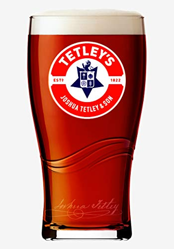 Tetley's Personalised Branded 1 Pint Beer Glass Engraved with Any Message - Enter Your Own Custom Text